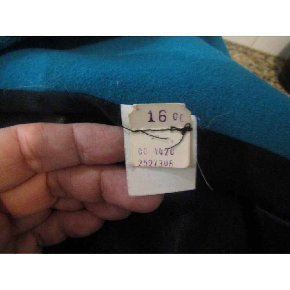 Vintage Mr Jax Wool Cashmere Jacket Womens XL Teal Blue Made Canada - Picture 10 of 11